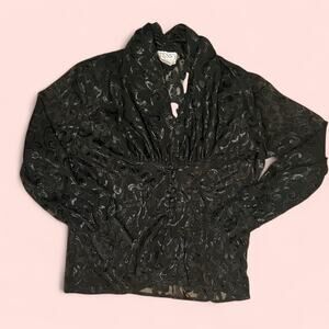 Black sheer vintage blouse with